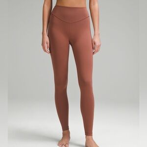 Lululemon Wunder Under Smoothcover High Rise Rust Orange Leggings 8 Women’s